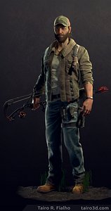 3D archer survivor character knife model