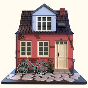3D Cartoon Low Poly House model