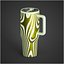 Olive Green Metal Water Tumbler with Handle and Straw Lid