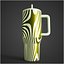 Olive Green Metal Water Tumbler with Handle and Straw Lid