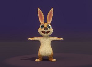 Cartoon Kangaroo Rigged 3D Model