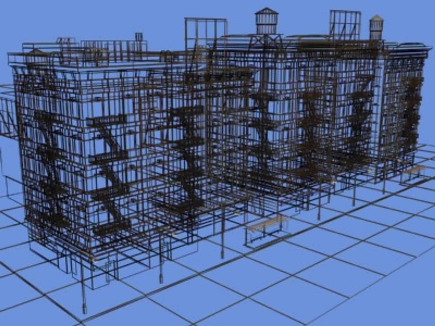 Multi City Building Facade 3d Model