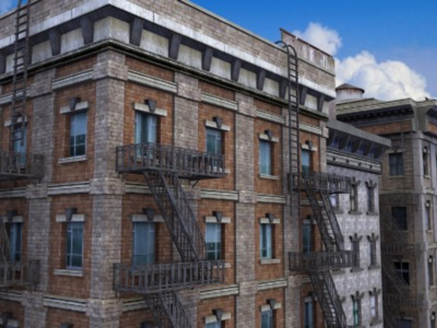 Multi City Building Facade 3d Model
