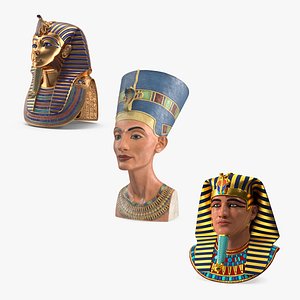 3D model Pharaoh Heads Collection 2