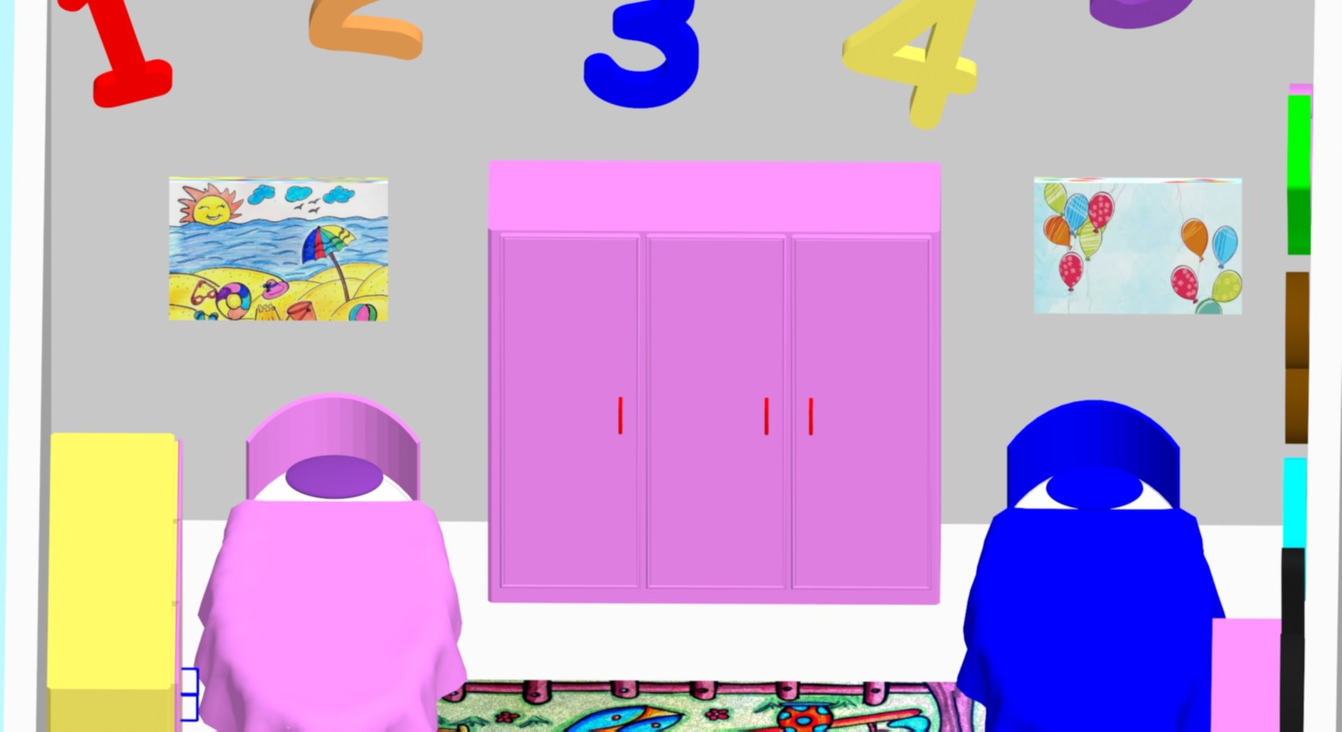 3d Cartoon Bedroom Model Turbosquid 2188389 6339