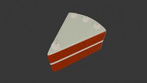 Stylized Chocolate Cake Slice 3D model