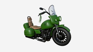3D Motorcycle Cartoon B05 Green - Custom Vehicle Design