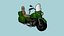 Motorrad Cartoon B05 Grün - Individuelles Fahrzeugdesign
