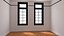 Unfurnished Hotel Interior with Dark Windows White