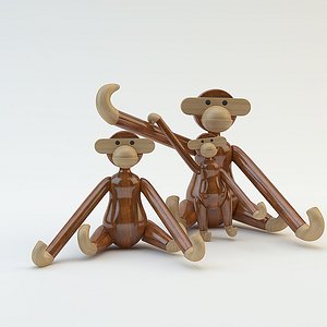 wooden monkey 3d max