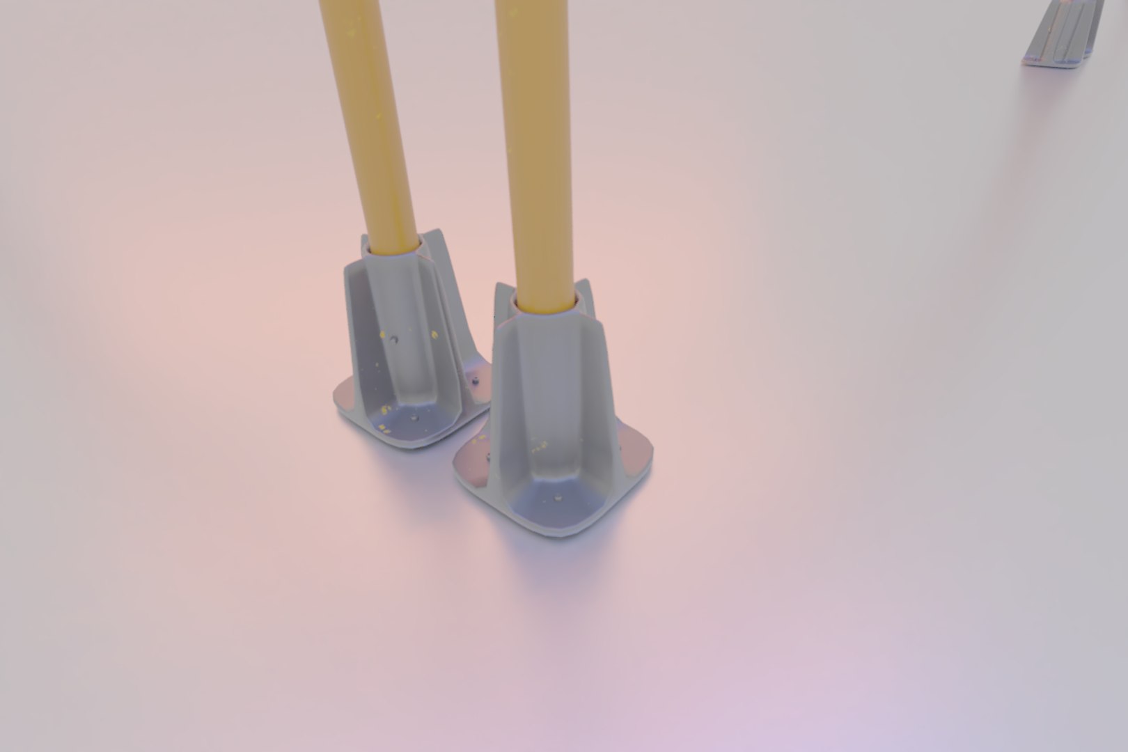 3D Yellow Aluminum Safety Railing Model - TurboSquid 1392836