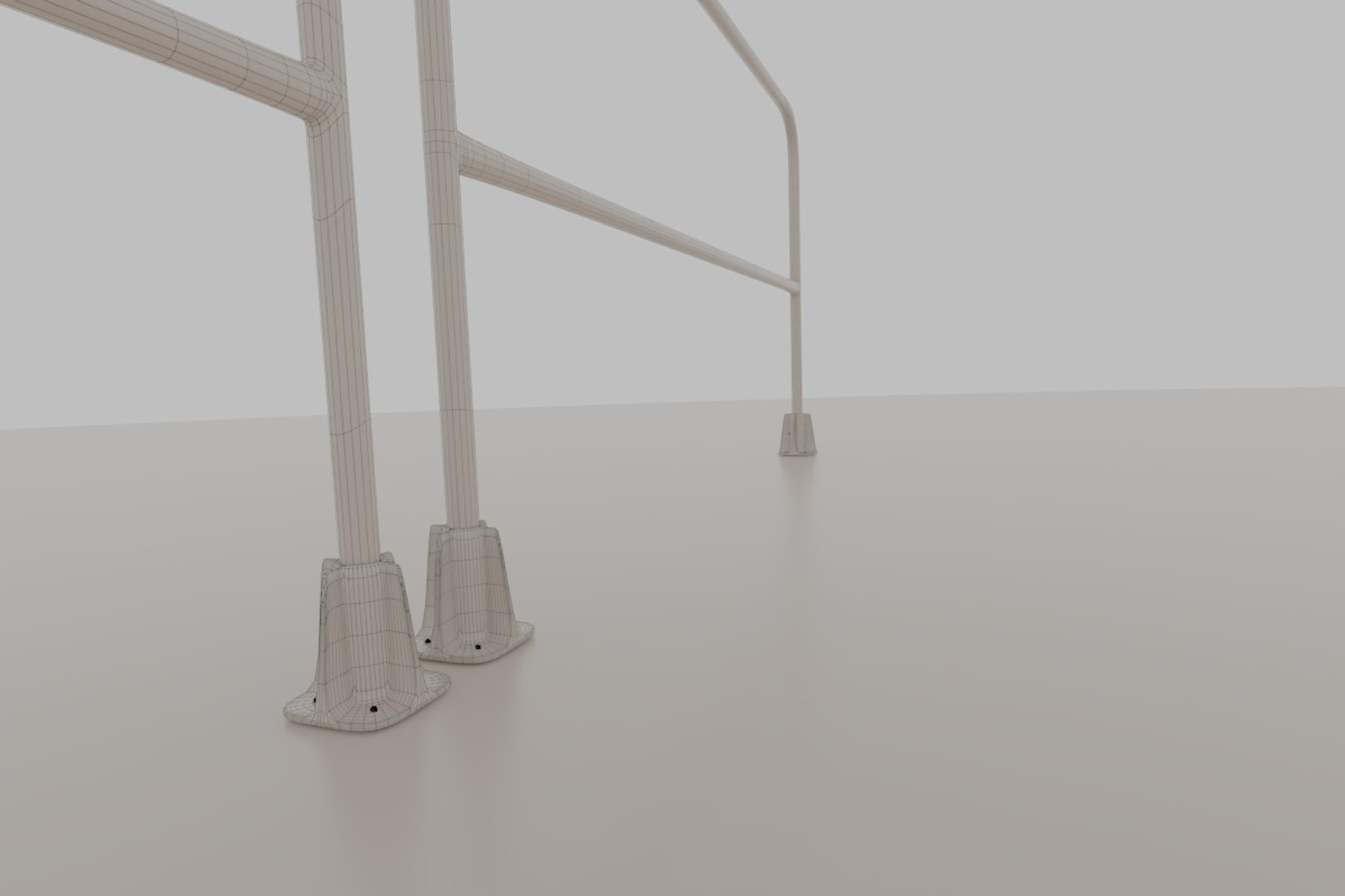 3D Yellow Aluminum Safety Railing Model - TurboSquid 1392836