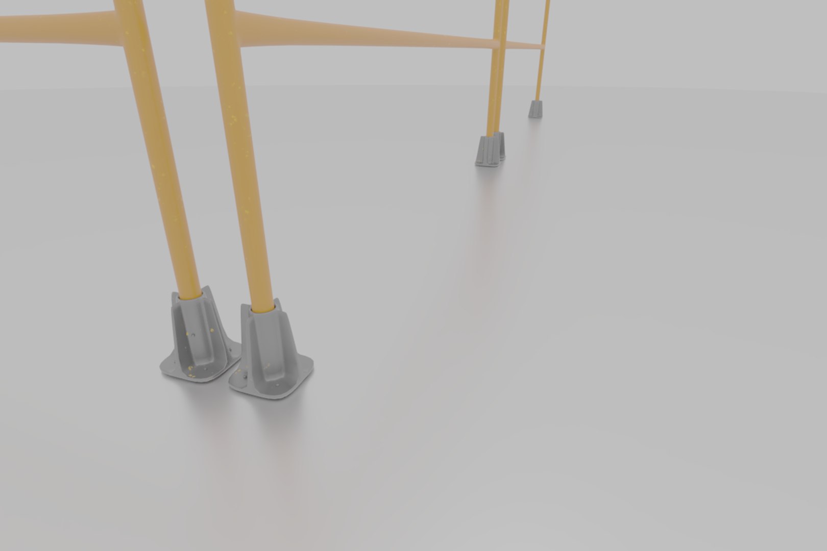 3D Yellow Aluminum Safety Railing Model - TurboSquid 1392836