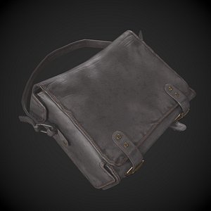 Leather Messenger Bag 3D model