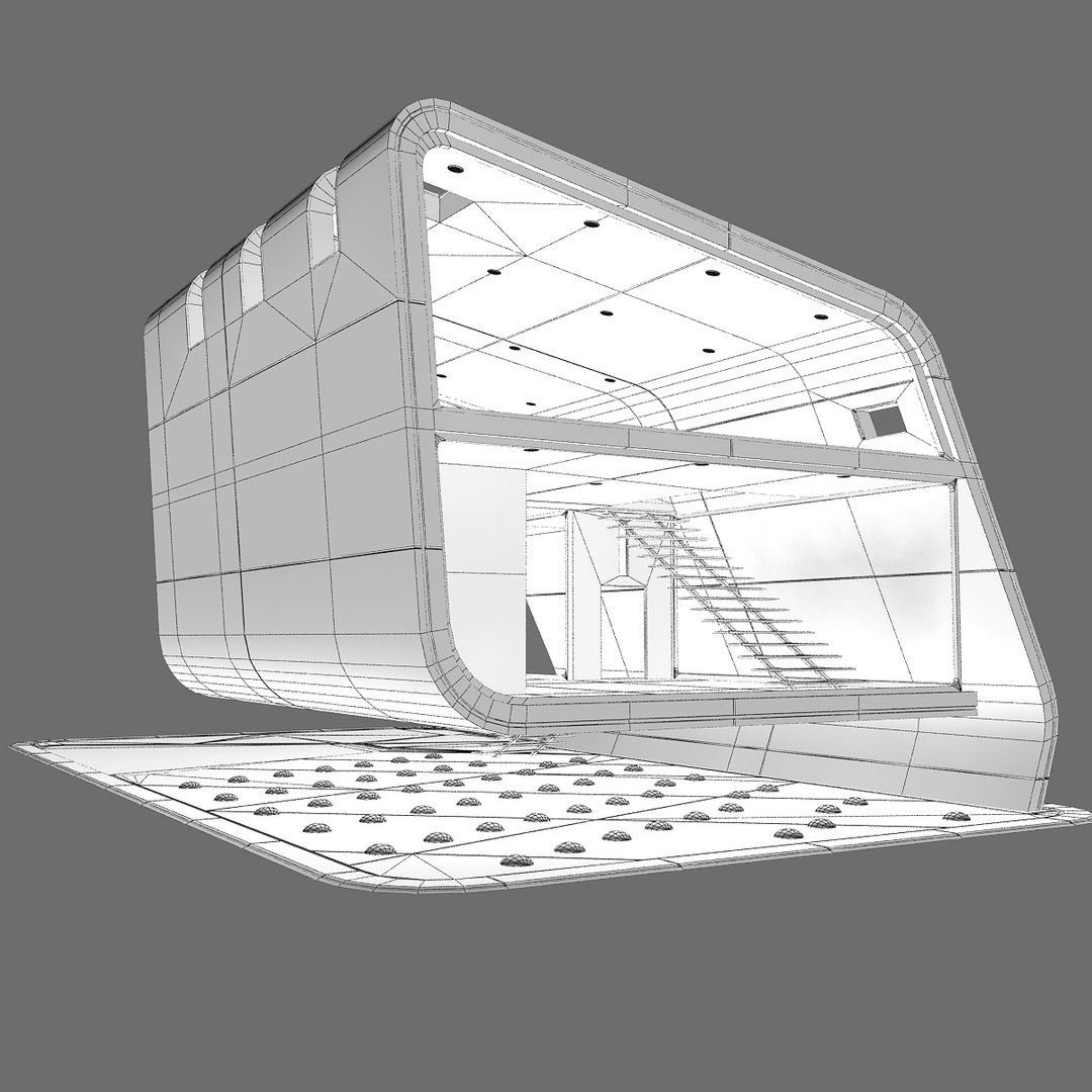 3d model of futuristic housing 1 modern