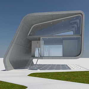 Futuristic Modern City Building House 1