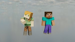 Steve and Alex Rig for blender model