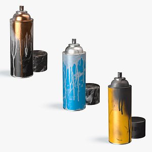 Used Cans of Spray Paints Collection 3D model