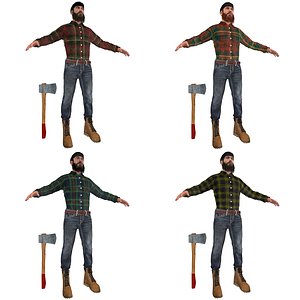 canadian lumberjack man 3d max