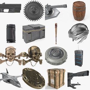 Sci-Fi, Military, and Assorted Props 3D Model Bundle (PBR) 3D model