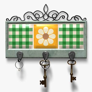 3d tiled key holder hooks