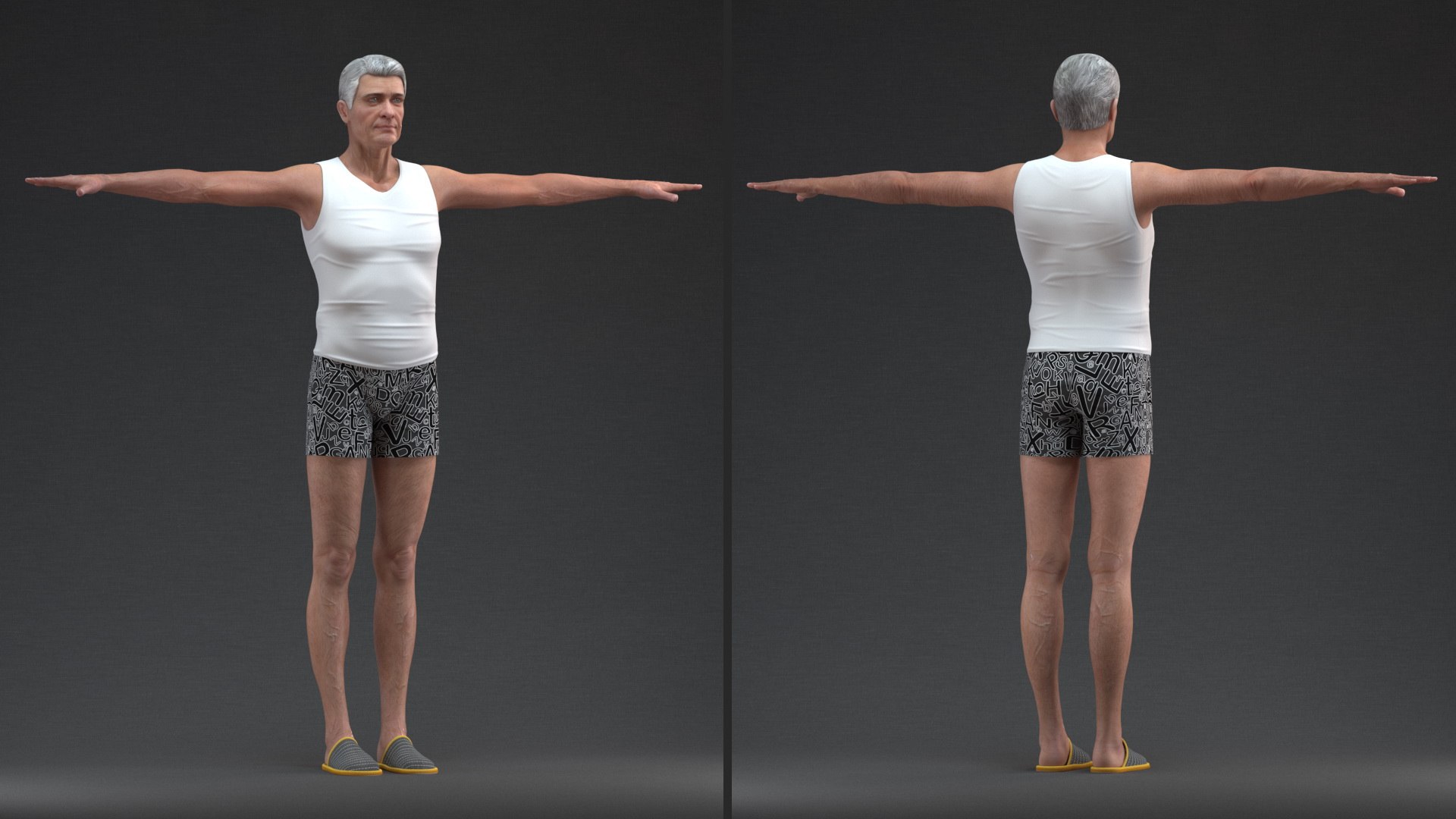 Old Man Underwear Rigged 3d Model Turbosquid 1640302