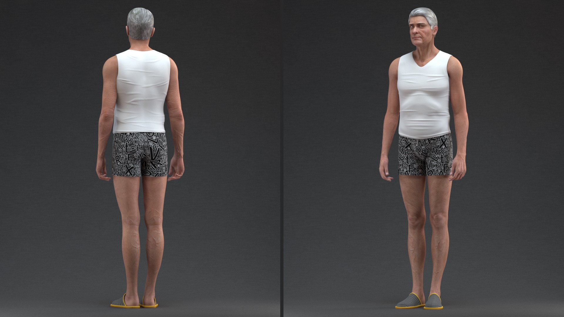 Old Man Underwear Rigged 3d Model Turbosquid 1640302