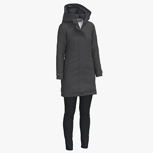 3D Women Down Parka Outfit