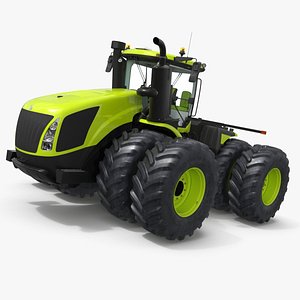 High Power Agricultural Tractor Wheeled Simplified 3D model