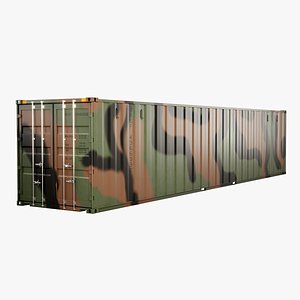 3D Intermodal Military Shipping Container 40-foot-long