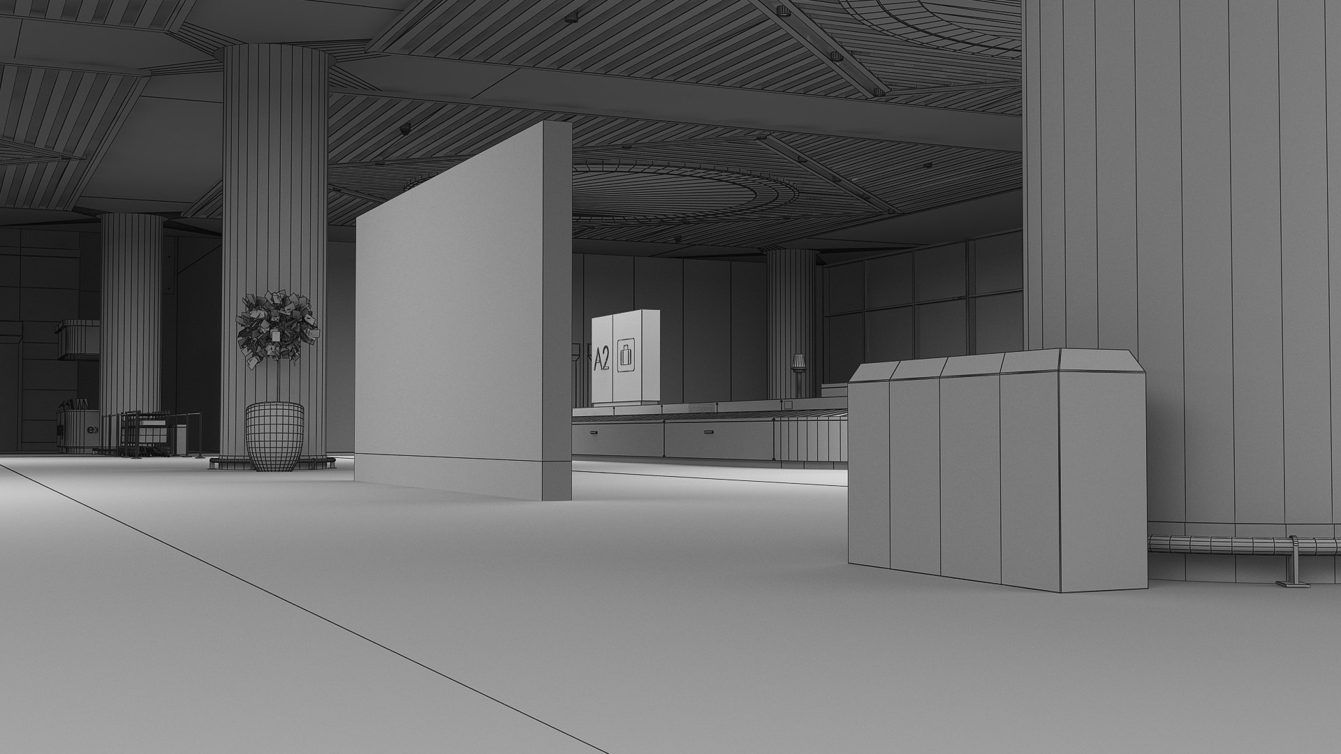 3D model airport baggage reclaim room - TurboSquid 1452915