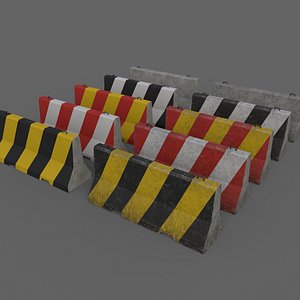 3D PBR Concrete Barrier V1