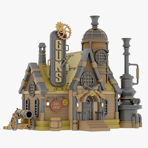 3D Steampunk Gun Shop 01
