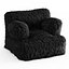 Winter Fox Faux-Fur Eco-Lounger Black