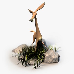 3d cartoon deer rigged model