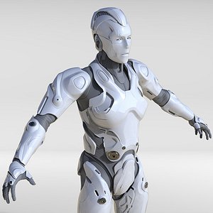 3D model cyborg human