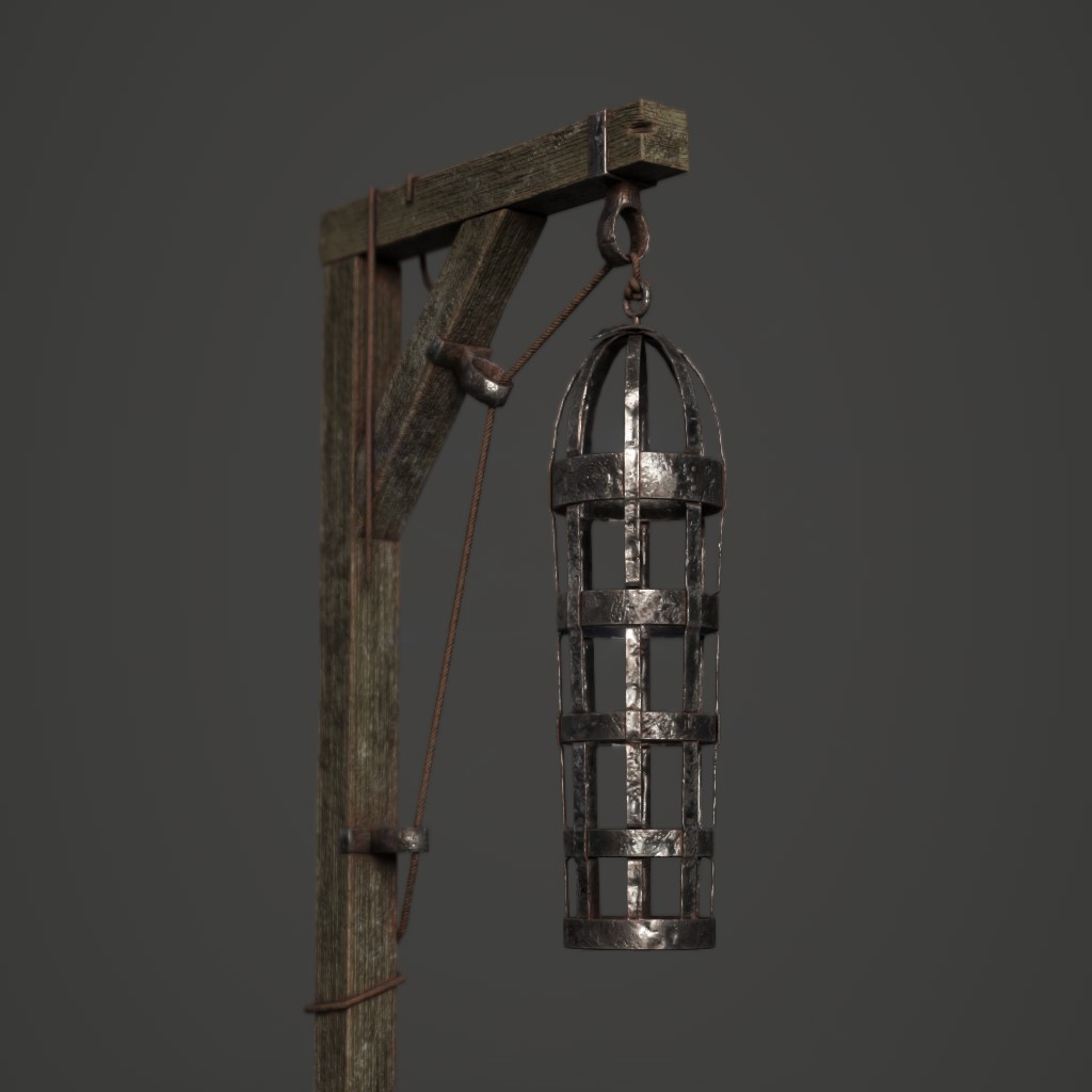 3D medieval gibbet cage model - TurboSquid 1197889