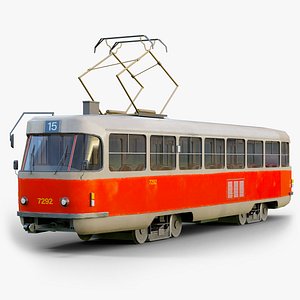 Tram Clean GameReady LODs 3D model