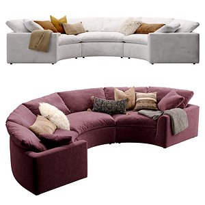 3D Cloud Semicircle Sofa 3 Piece model