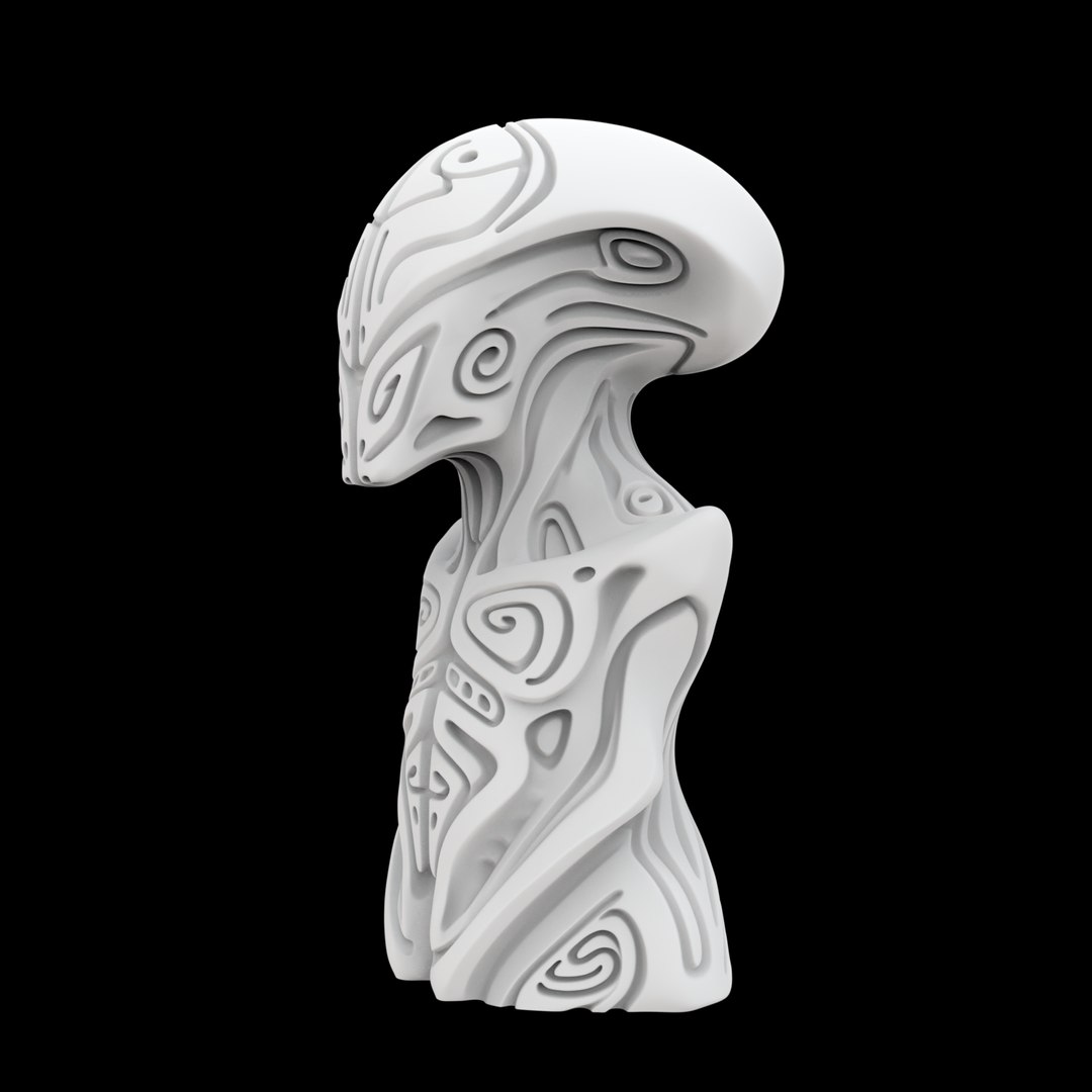 Alien Statue 3D Print Model Extraterrestrial Figure 3D - TurboSquid 2488463