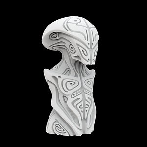 Alien Statue 3D Print Model Extraterrestrial Figure