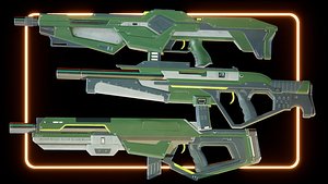 Modern Sci-Fi Rifles Bundle 02 3D model