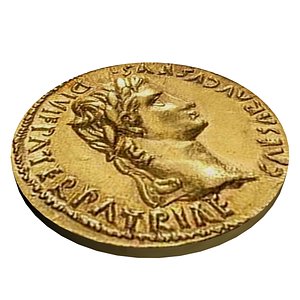 3D roman coin augustus