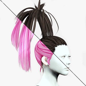3D Fantasy Female Hair - Palm Hairstyle model