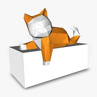 CAT LOW POLY 3D Papercraf