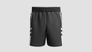 Men Explorer Printed Elastic  Waist Drawstring Shorts model