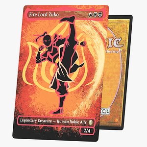 Magic Avatar Fire Lord Zuko Collector Card Red 3D model