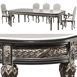 3D model kosovart victoria dining table and chair
