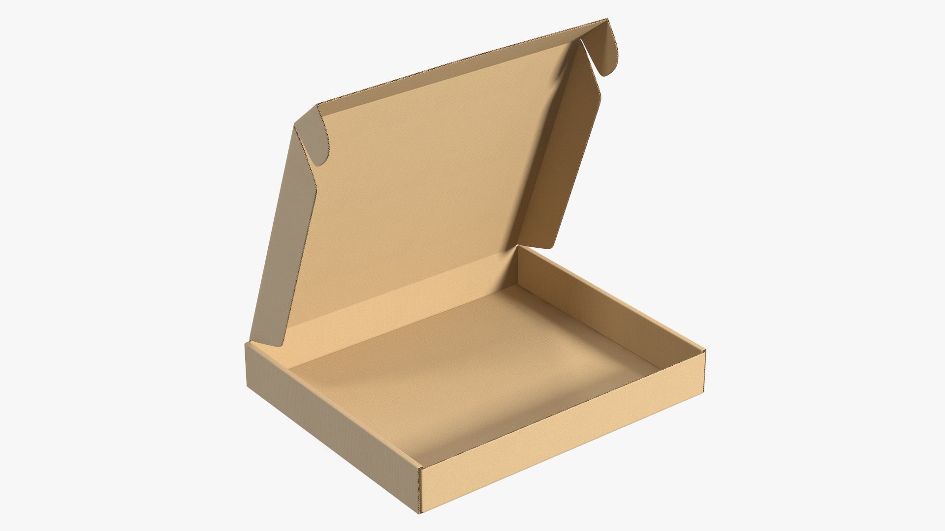 Opened Package Cardboard Box 3D model preview