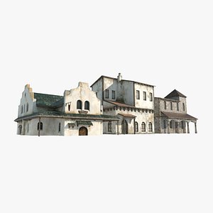 3D model Three residential houses in 17th century architecture